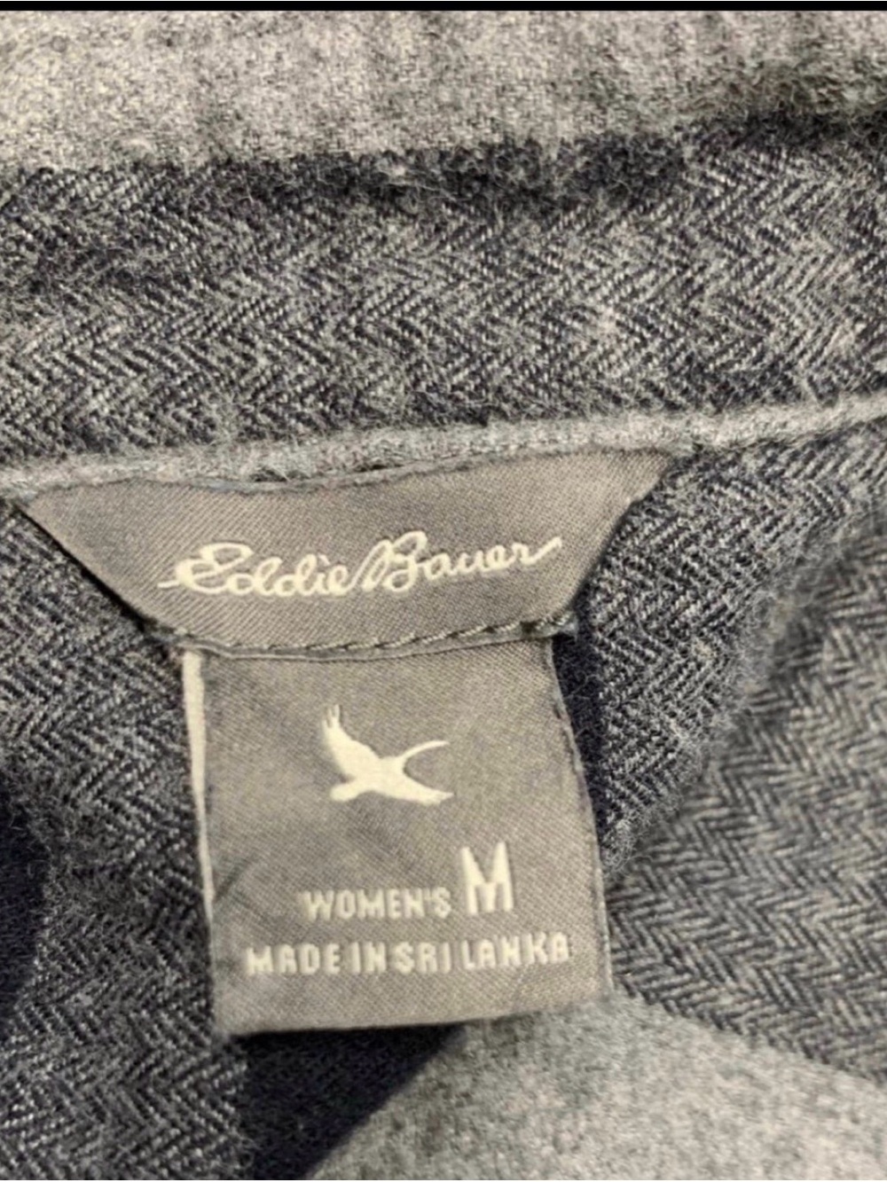 Eddie Bauer Black and Gray Plaid Button-Down Shirt - Picture 3 of 3